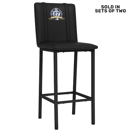 Dreamseat Bar Stool 500 with New York Yankees 27th Champ, 2PK XZ500BSDBLK-PSMLB21081A